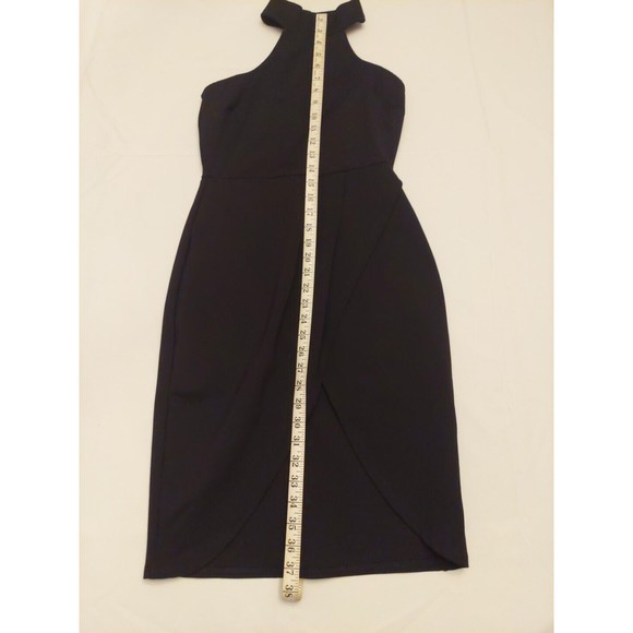Discovery Black Bodycon Asymmetrical Hem Halter Dress Sz S - Picture 8 of 10